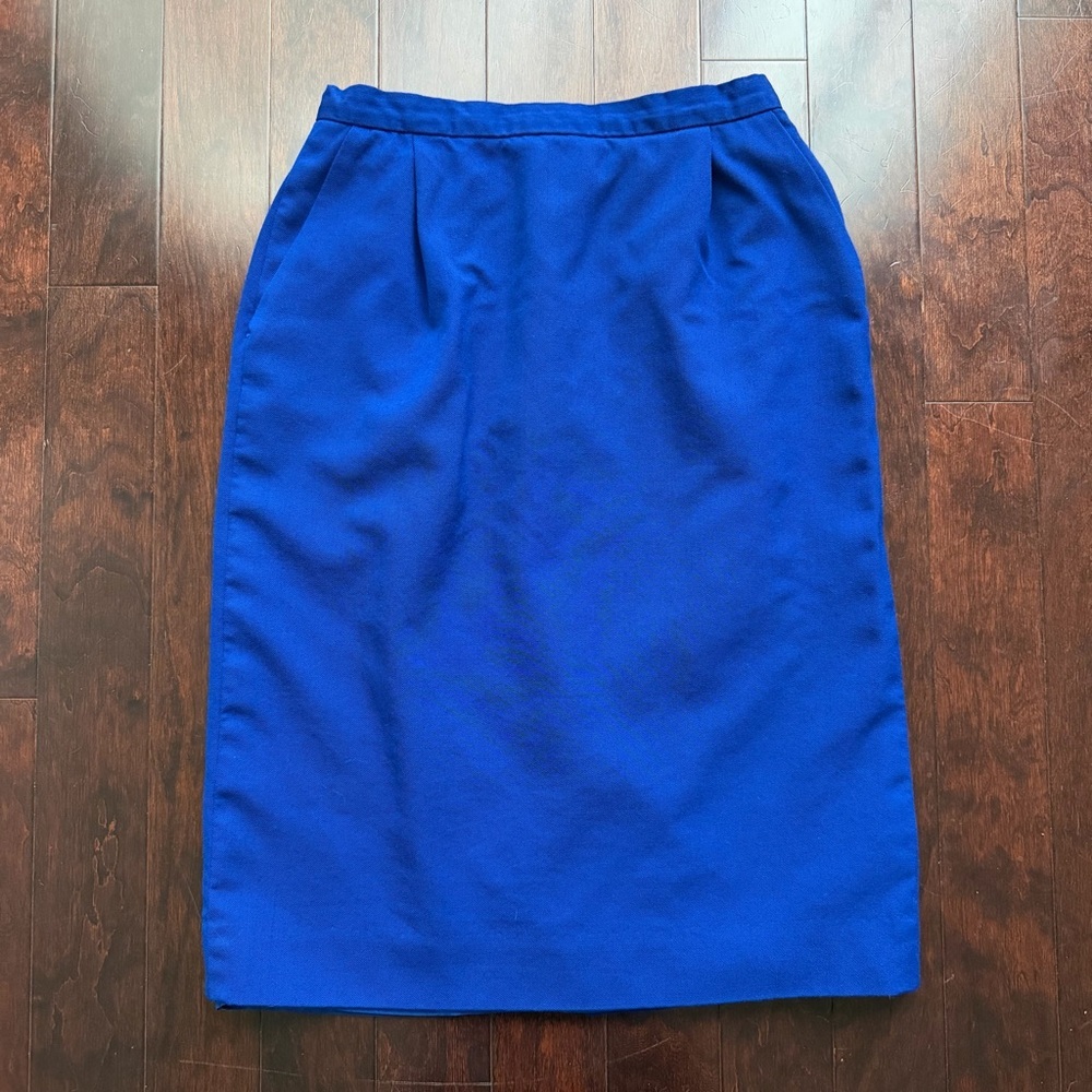 Pendleton Women's Vintage 100% Wool Skirt Size 8 Petite Preppy Academia Blue